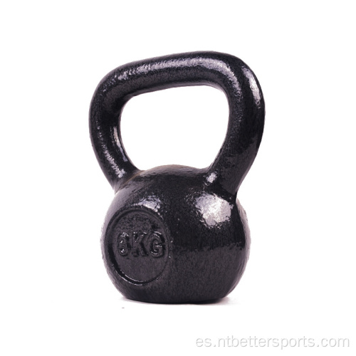 Kettlebell de hierro fundido negro con recubrimiento de Hammerton